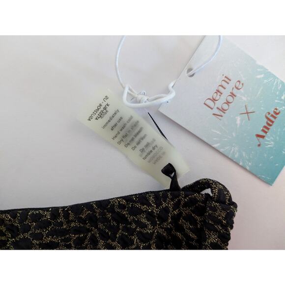 Andie Swim Black Gold The Tropez Bikini Top Demi Moore Collection - Picture 5 of 9